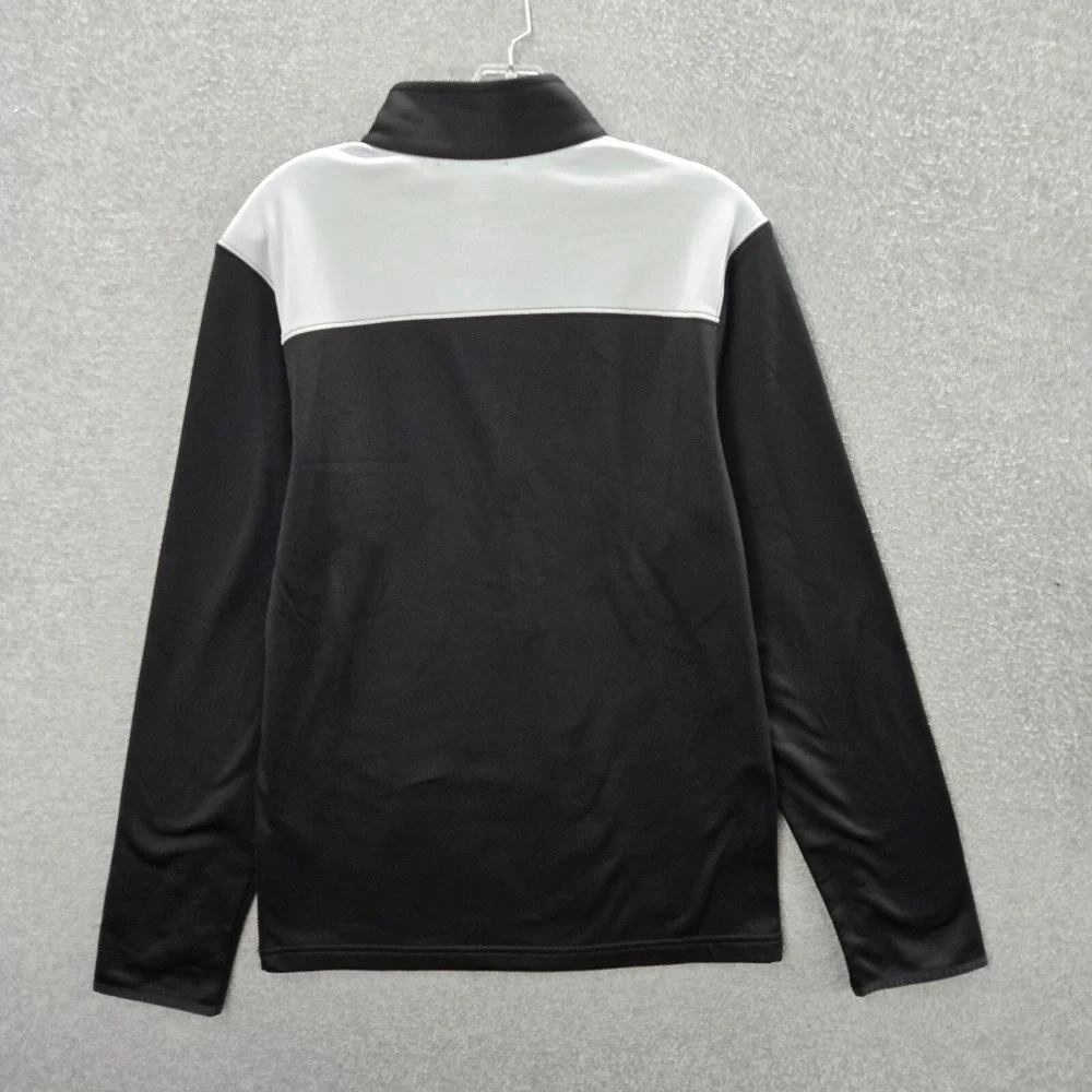 Oakland‎ Raiders Men Sweatshirt Small Black Fleece Pockets 1/2 Zip Long Sleeve